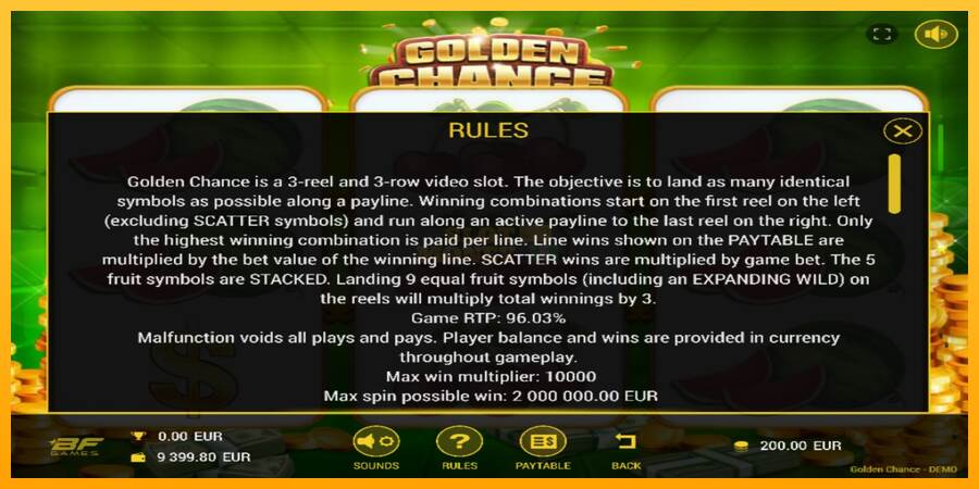 Golden Chance máquina de juego por dinero, imagen 5