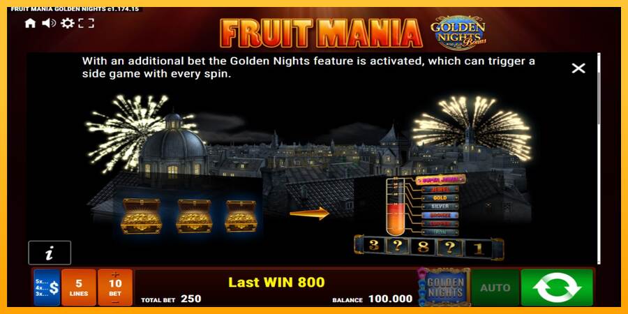 Fruit Mania Golden Nights máquina de juego por dinero, imagen 5