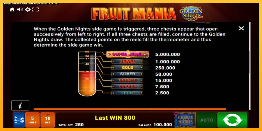 Fruit Mania Golden Nights máquina de juego por dinero, imagen 6