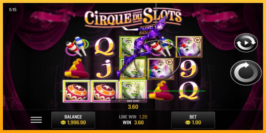 Cirque du Slots máquina de juego por dinero, imagen 2