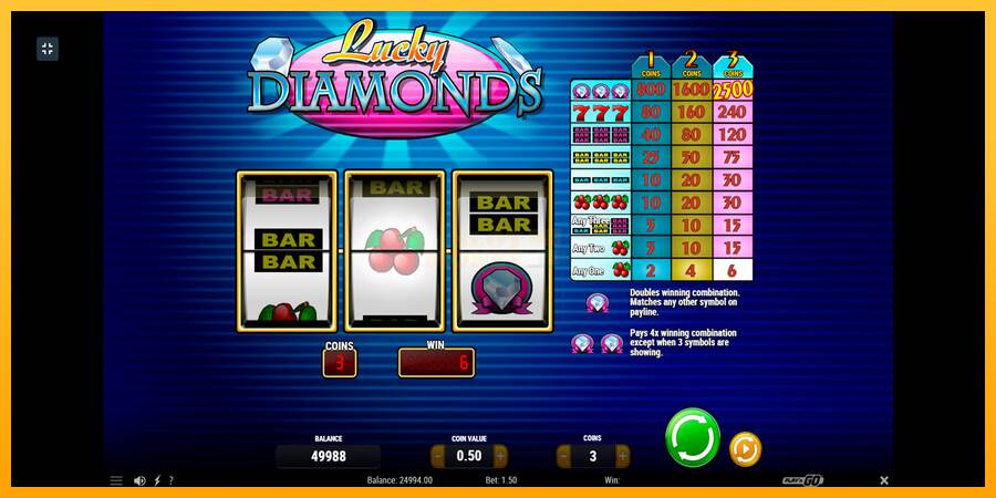 Lucky Diamonds máquina de juego por dinero, imagen 3