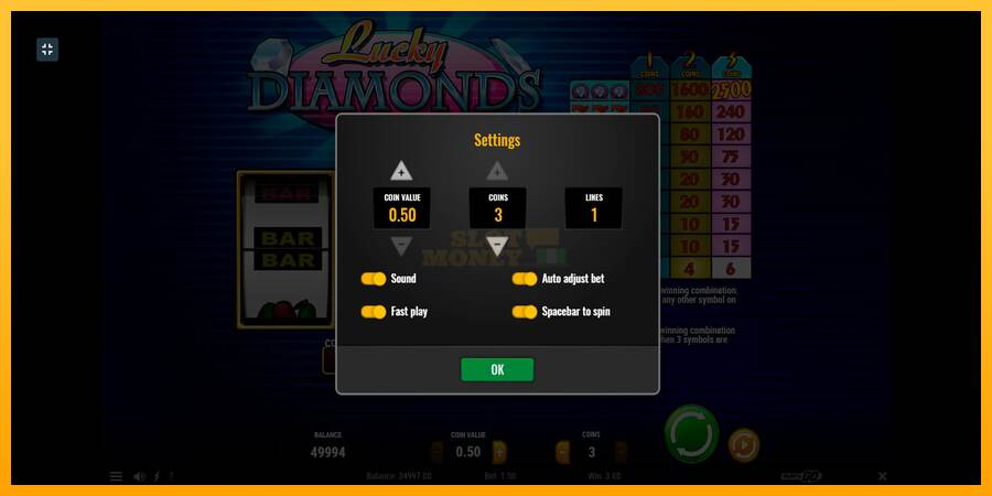 Lucky Diamonds máquina de juego por dinero, imagen 4