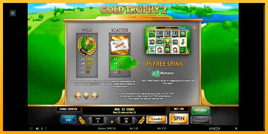 Gold Trophy 2 máquina de juego por dinero, imagen 6