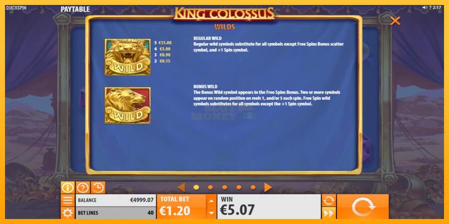 King Colossus máquina de juego por dinero, imagen 4