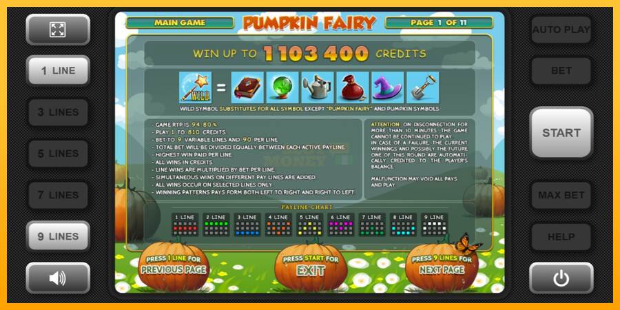 Pumpkin Fairy máquina de juego por dinero, imagen 4