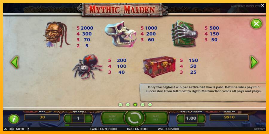 Mythic Maiden máquina de juego por dinero, imagen 6