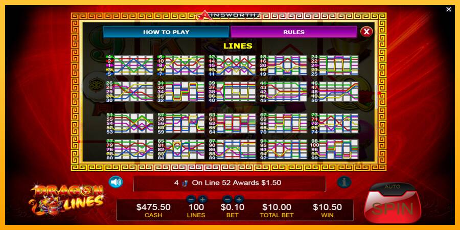 Dragon Lines máquina de juego por dinero, imagen 7