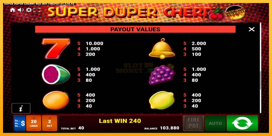 Super Duper Cherry Red Hot Firepot máquina de juego por dinero, imagen 6