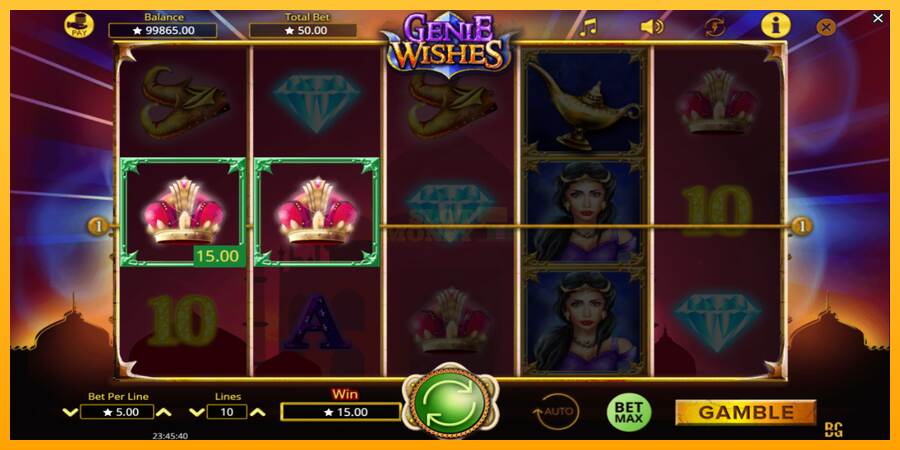 Genie Wishes máquina de juego por dinero, imagen 3