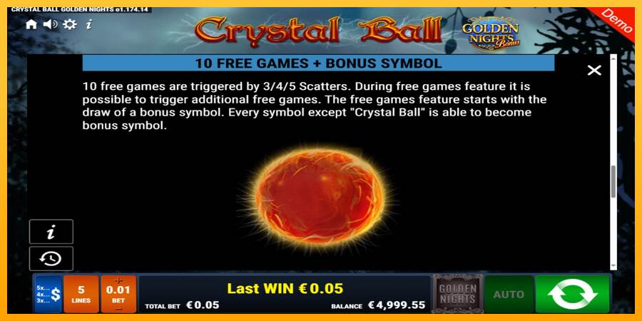 Crystal Ball Golden Nights máquina de juego por dinero, imagen 5