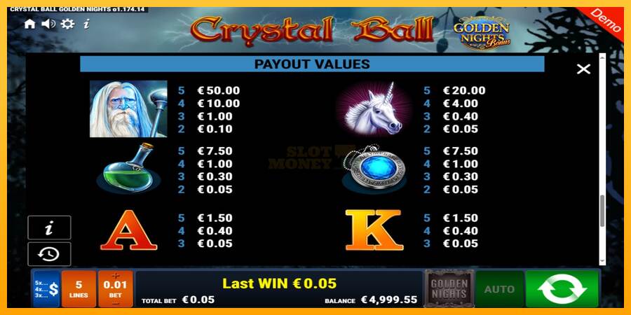 Crystal Ball Golden Nights máquina de juego por dinero, imagen 6