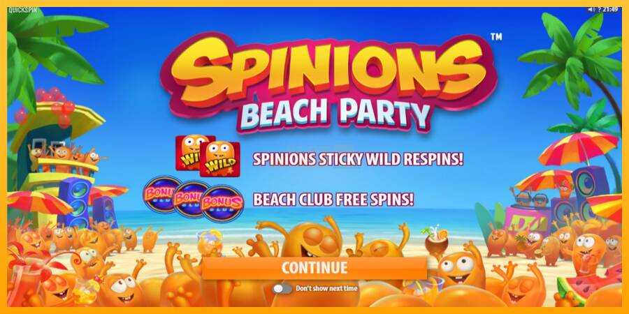 Spinions Beach Party máquina de juego por dinero, imagen 1