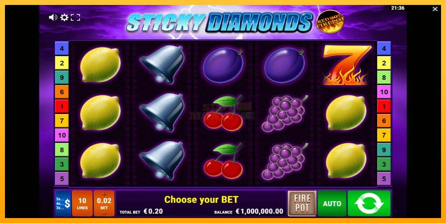 Sticky Diamonds Red Hot Firepot máquina de juego por dinero, imagen 1