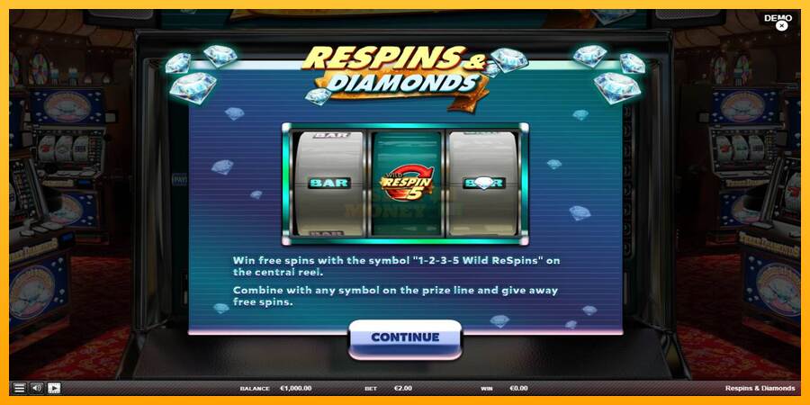 Respins Diamonds máquina de juego por dinero, imagen 1