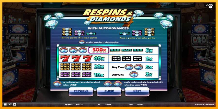 Respins Diamonds máquina de juego por dinero, imagen 5