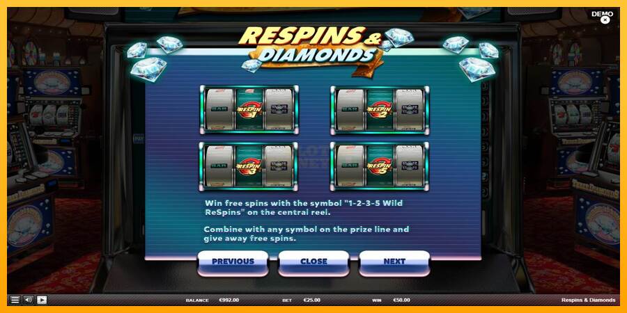 Respins Diamonds máquina de juego por dinero, imagen 6