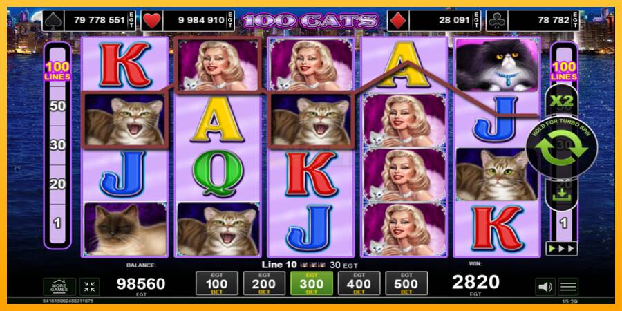 100 Cats máquina de juego por dinero, imagen 3