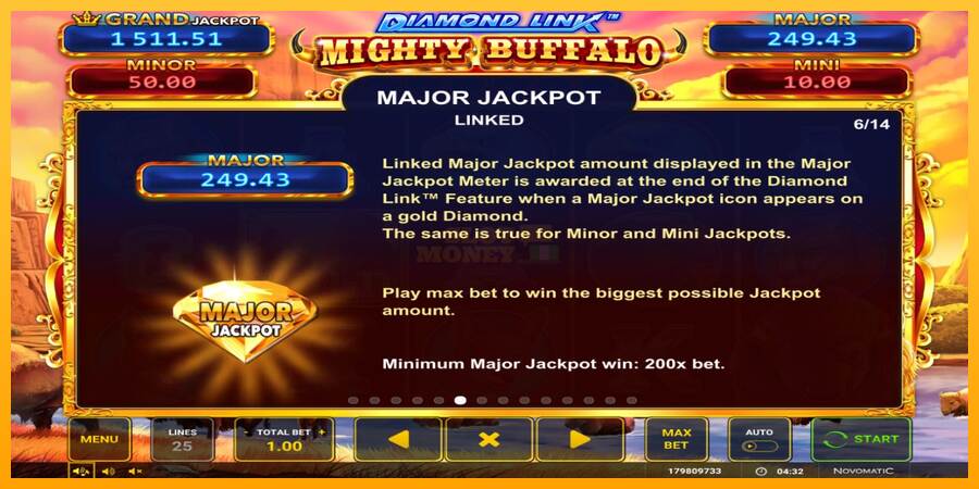 Diamond Link Mighty Buffalo máquina de juego por dinero, imagen 4