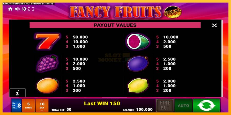 Fancy Fruits Red Hot Firepot máquina de juego por dinero, imagen 5