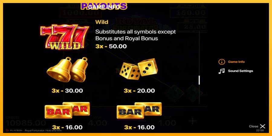 Royal Fortunator: Hold and Win máquina de juego por dinero, imagen 5