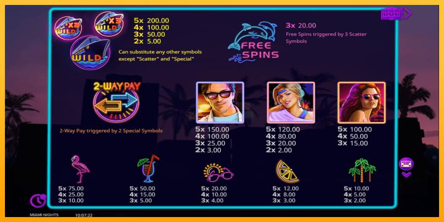 Miami Nights máquina de juego por dinero, imagen 5