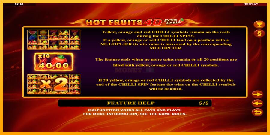 Hot Fruits 40 Extra Chillis máquina de juego por dinero, imagen 6