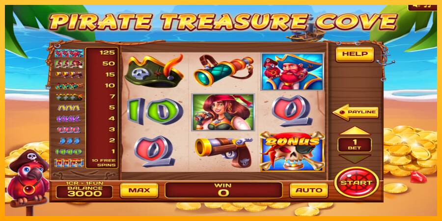 Pirate Treasure Cove 3x3 máquina de juego por dinero, imagen 1