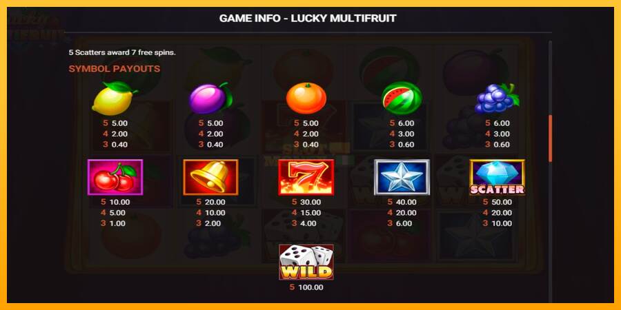 Lucky Multifruit máquina de juego por dinero, imagen 3