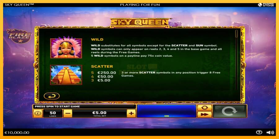 Sky Queen máquina de juego por dinero, imagen 4