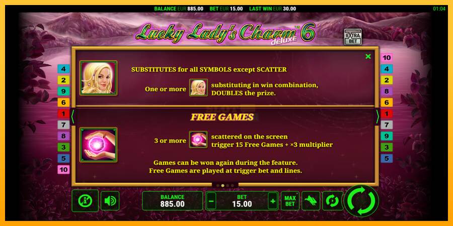 Lucky Ladys Charm Deluxe 6 máquina de juego por dinero, imagen 6