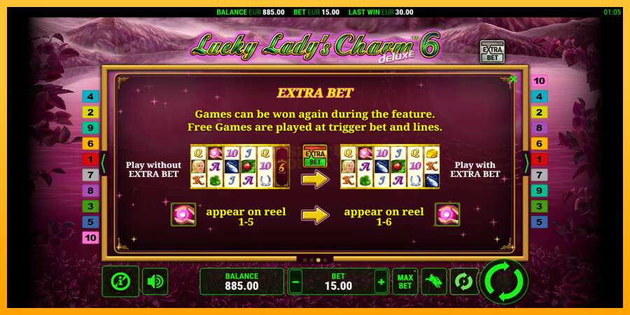 Lucky Ladys Charm Deluxe 6 máquina de juego por dinero, imagen 7