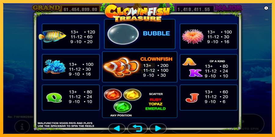 Clown Fish Treasure máquina de juego por dinero, imagen 5