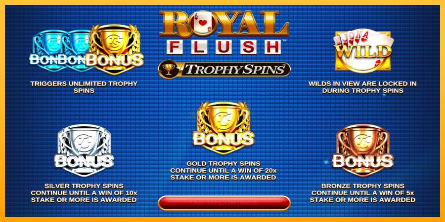 Royal Flush Trophy Spins máquina de juego por dinero, imagen 3