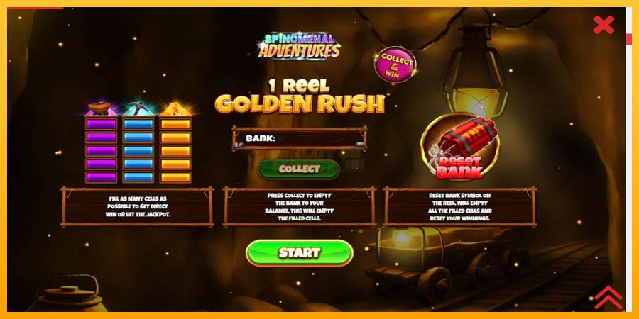 1 Reel Golden Rush máquina de juego por dinero, imagen 1