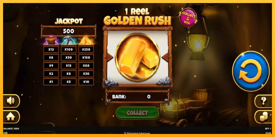 1 Reel Golden Rush máquina de juego por dinero, imagen 2