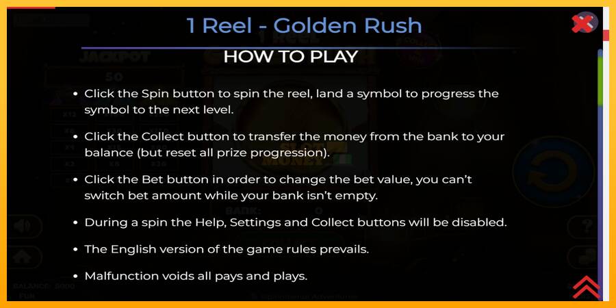 1 Reel Golden Rush máquina de juego por dinero, imagen 4