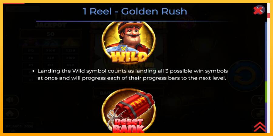 1 Reel Golden Rush máquina de juego por dinero, imagen 6