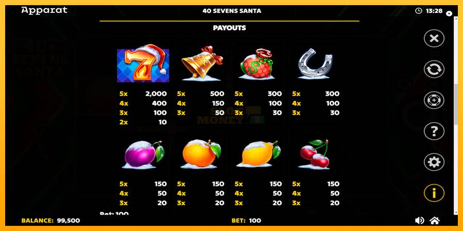 40 Sevens Santa máquina de juego por dinero, imagen 6