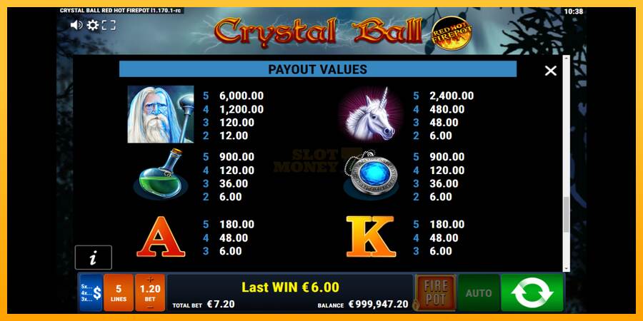 Crystal Ball Red Hot Firepot máquina de juego por dinero, imagen 5