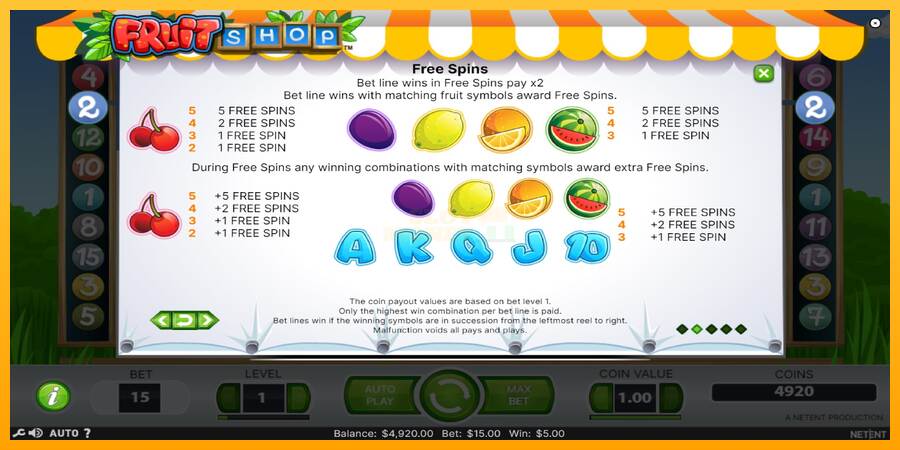 Fruit Shop máquina de juego por dinero, imagen 5