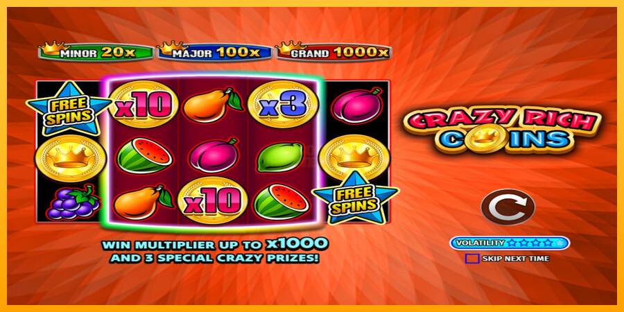 Crazy Rich Coins máquina de juego por dinero, imagen 1