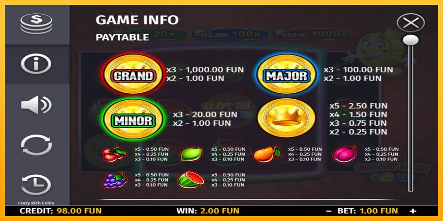 Crazy Rich Coins máquina de juego por dinero, imagen 4