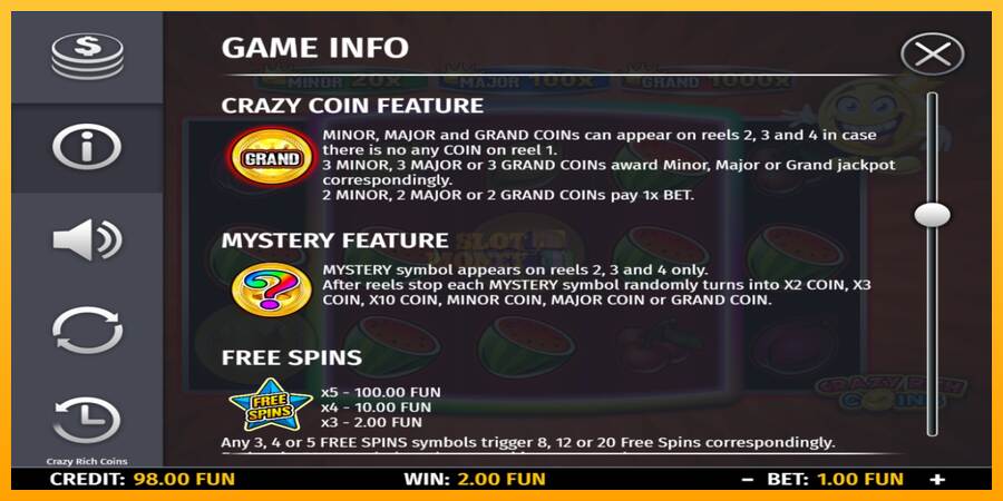 Crazy Rich Coins máquina de juego por dinero, imagen 5