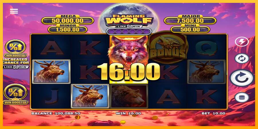 Flaming Wolf Link & Win máquina de juego por dinero, imagen 3