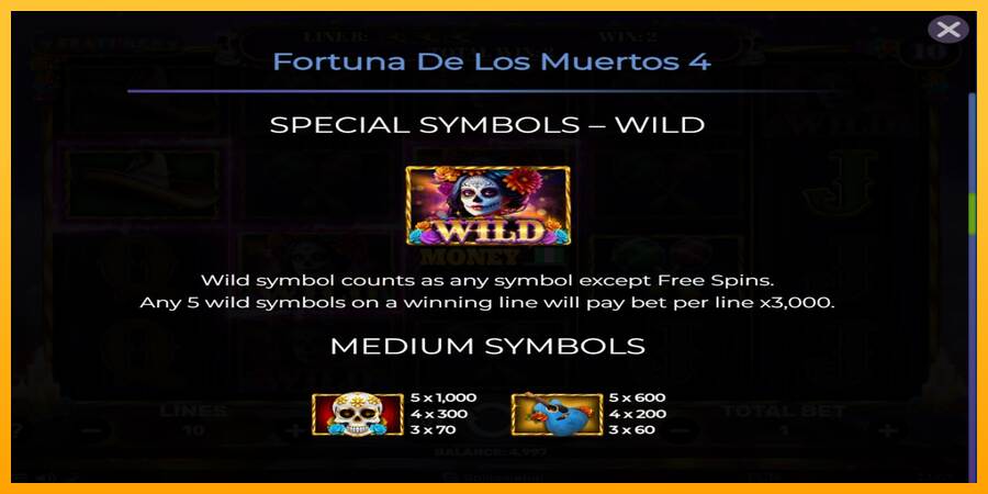 Fortuna De Los Muertos 4 máquina de juego por dinero, imagen 6