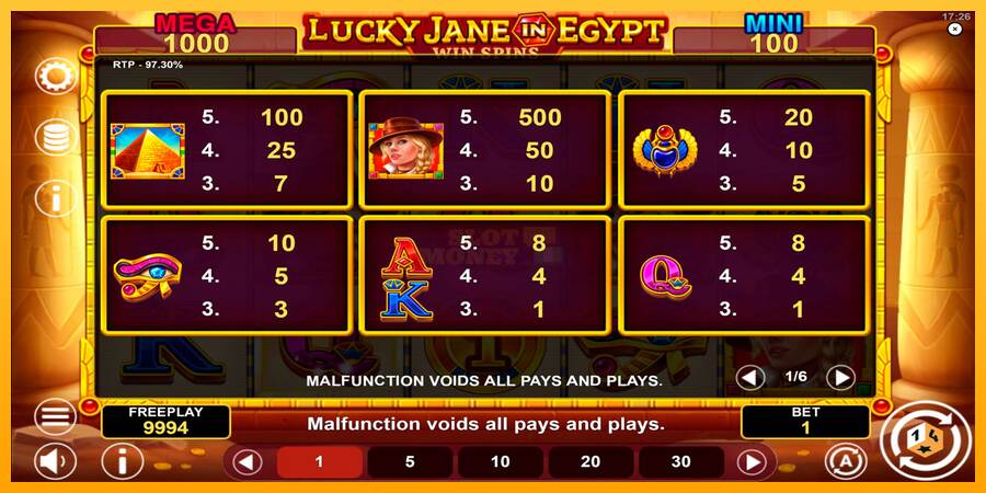 Lucky Jane in Egypt Win Spins máquina de juego por dinero, imagen 6