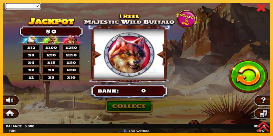 1 Reel Majestic Wild Buffalo máquina de juego por dinero, imagen 2