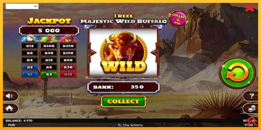 1 Reel Majestic Wild Buffalo máquina de juego por dinero, imagen 4