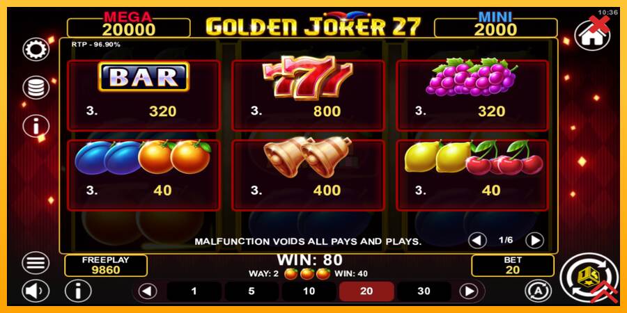 Golden Joker 27 Hold & Win máquina de juego por dinero, imagen 5