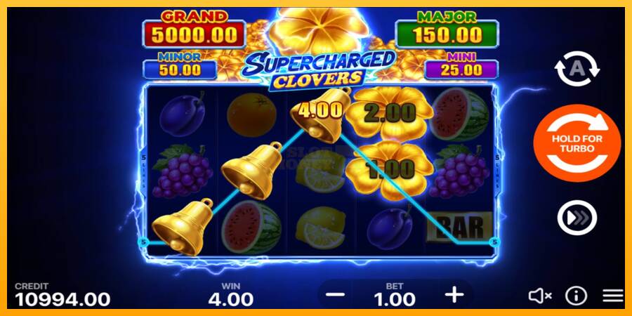 Supercharged Clovers: Hold and Win máquina de juego por dinero, imagen 2